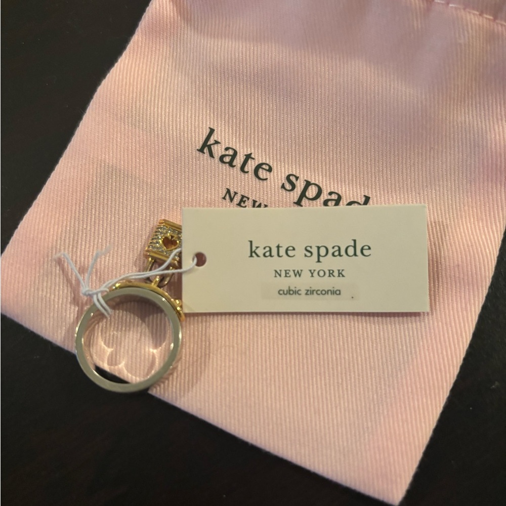 Kate Spade Gold and Silver Ring with Charm